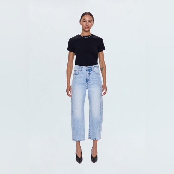 Pistola Eli High Rise Barrel Jean In Sunkissed Light Wash 33 - Picture 1 of 12